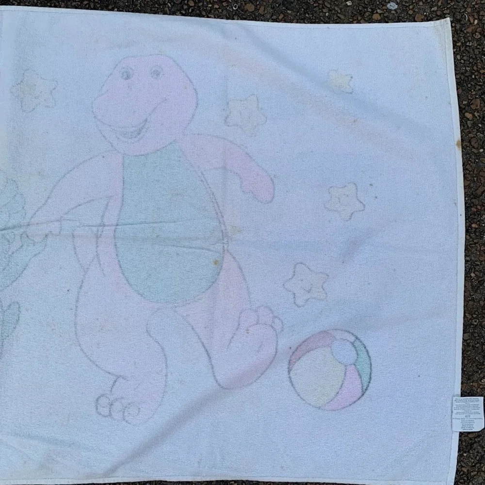 Vintage Franco 1998 Barney and Friends Swim Cotton Beach‎ Towel Faded